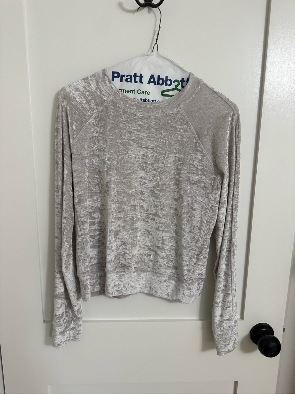 lululemon athletica Light Gray Crushed Velvet Crewneck